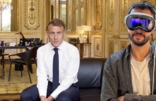 On a vu Emmanuel Macron en Apple Vision Pro. // Source : Numerama