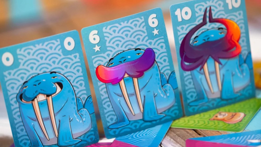 Différentes cartes bleues : plus la valeur est forte, plus la moustache est grande. // Source : Lumberjacks Studio Différentes cartes bleues : plus la valeur est forte, plus la moustache est grande. // Source : Lumberjacks Studio