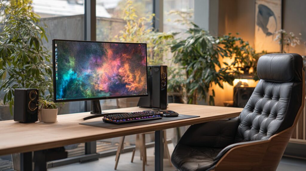 Un setup gaming rapide en filaire est possible avec la Box 10+ de SFR. // Source : Midjourney Un setup gaming rapide en filaire est possible avec la Box 10+ de SFR. // Source : Midjourney