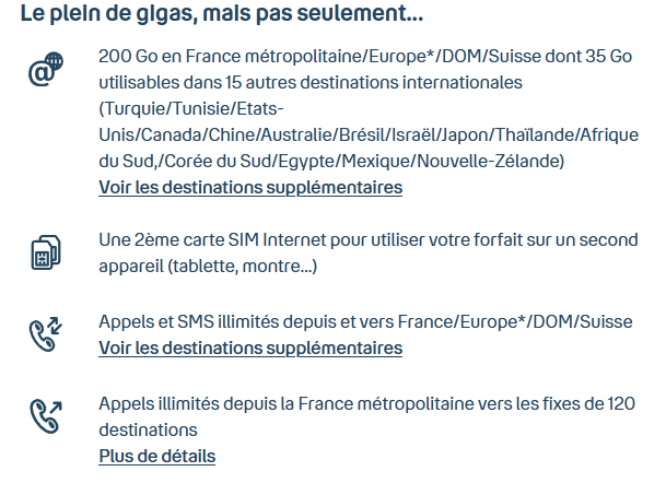 Des possibilités étendues à l'international