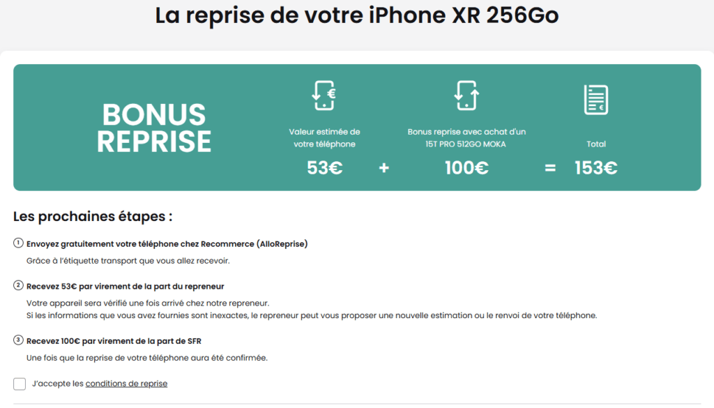 SFR abonde de 100 € sur la reprise de votre ancien smartphone