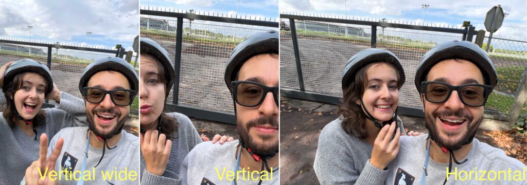 Ces trois images ont été prises sans tourner le téléphone.