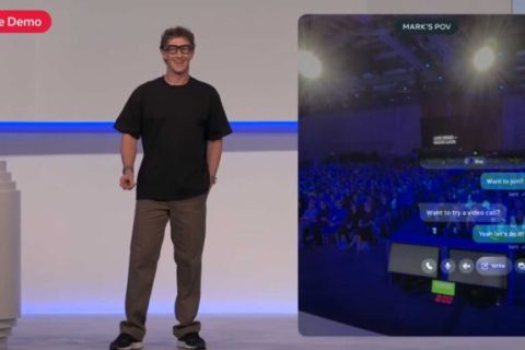 Zuckerberg pendant le Meta Connect 2025 avec les Meta Ray-Ban Display. // Source : Meta