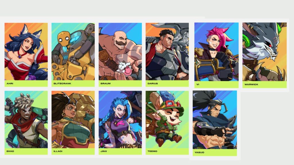 Les personnages au lancement de 2XKO // Source : Riot Games