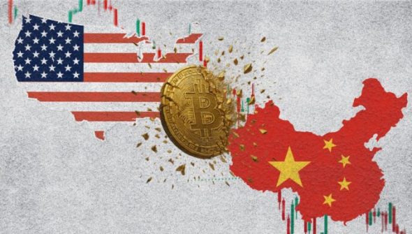 Bitcoin Chine / États-Unis // Source : Montage Numerama