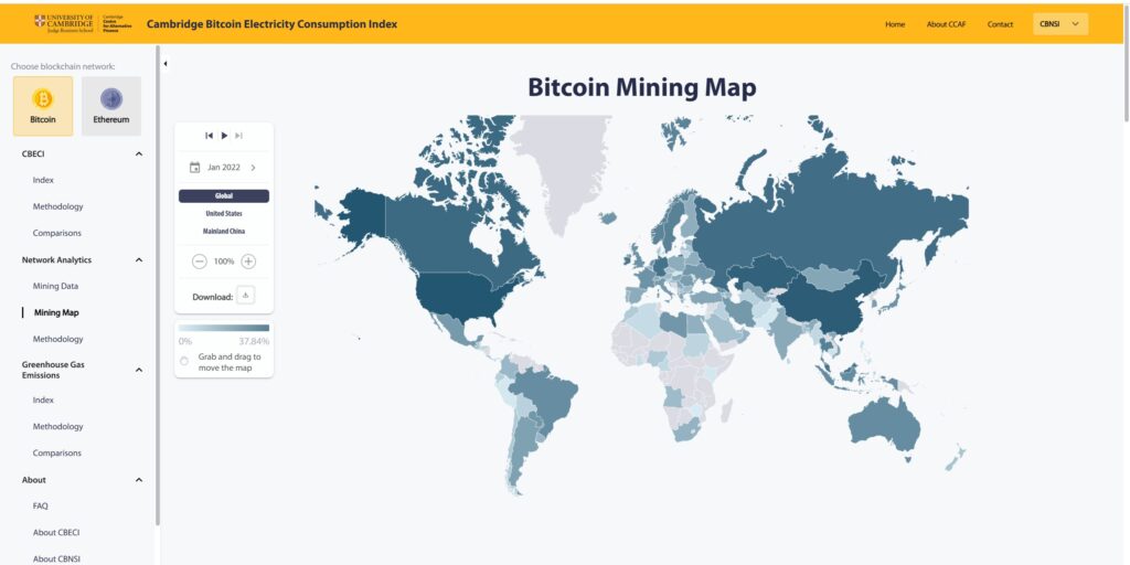 La part de pourcentage du hashrate mondial de la Chine est de 21%