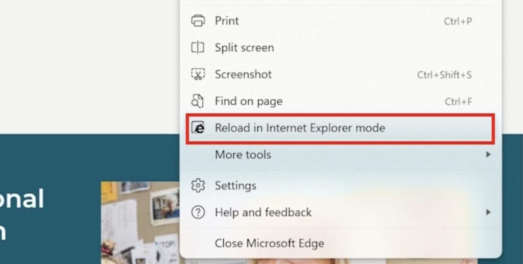 Avant cette nouvelle restriction, le mode Internet Explorer état disponible sur la barre latérale de Microsoft Edge // Source : Ability Net Avant cette nouvelle restriction, le mode Internet Explorer état disponible sur la barre latérale de Microsoft Edge // Source : Ability Net