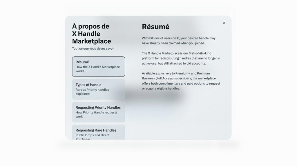 Pour l’instant, seuls les abonnés aux formules Premium+ et Premium Business de X semblent pouvoir accéder au service. // Source : Handles.x.com