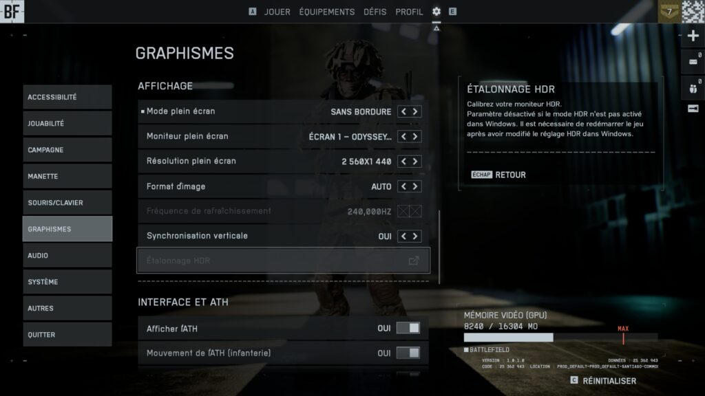Onglet Graphismes