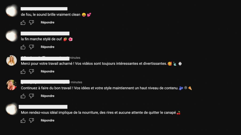Commentaires publiés dans les 10 minutes suivant la publication d'une vidéo Numerama  // Source : Youtube