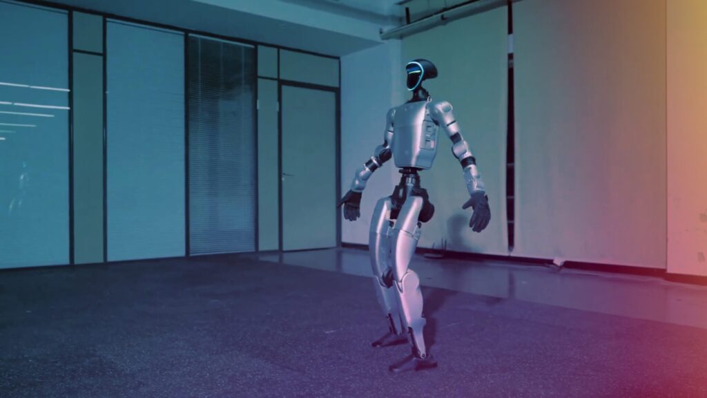 Le Unitree G1 embarque jusqu’à 43 moteurs d’articulation. // Source : Unitree Robotics Le Unitree G1 embarque jusqu’à 43 moteurs d’articulation. // Source : Unitree Robotics