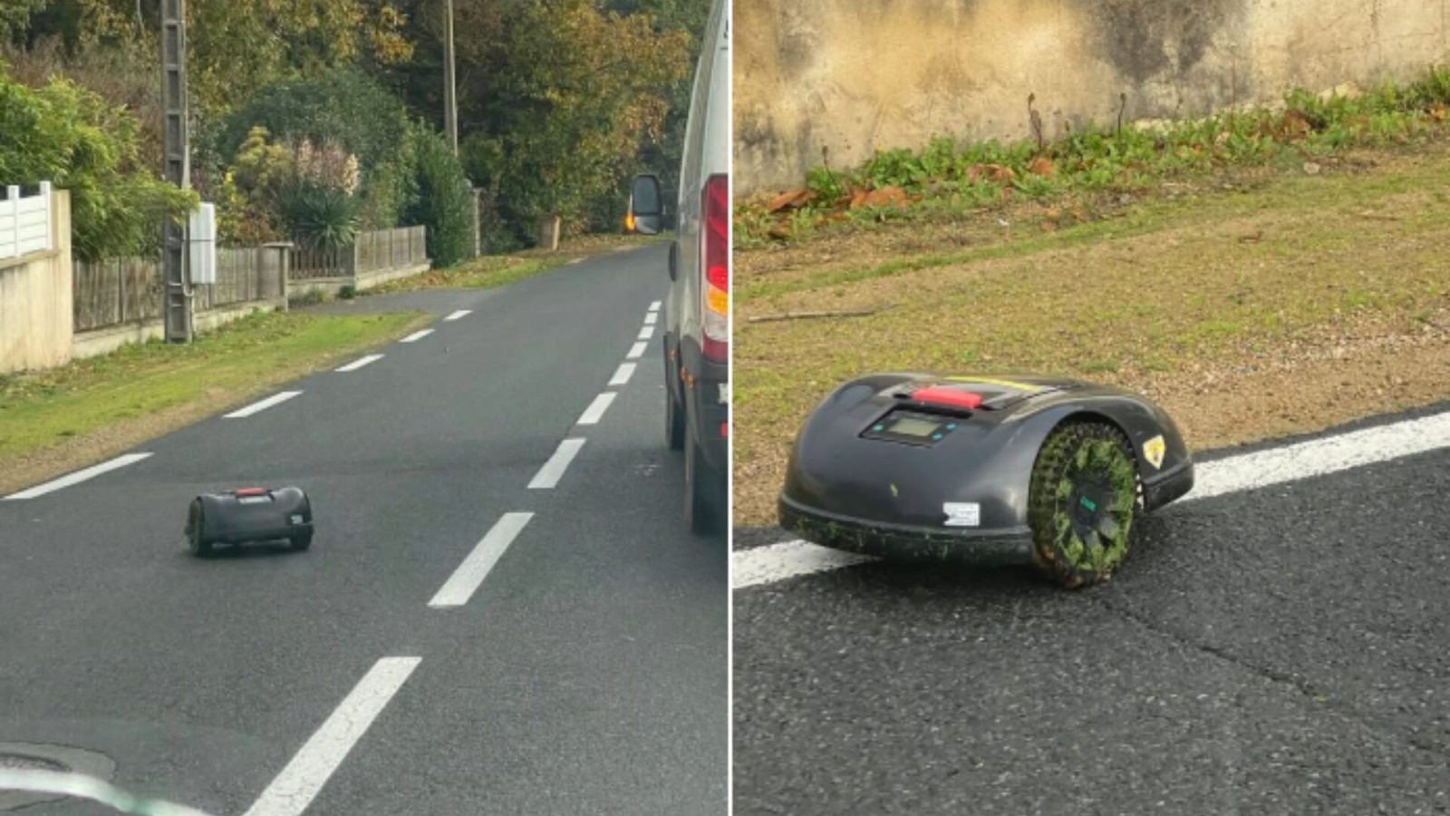 Ce robot tondeuse sâ€™est fait la malle sur une dÃ©partementale des CÃ´tes-dâ€™Armor