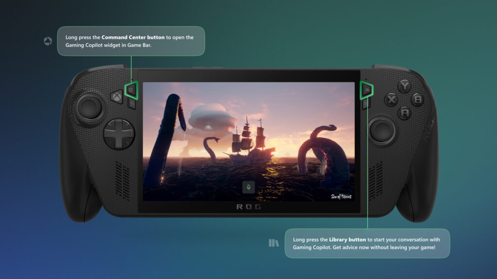 En parallèle, l’entreprise lance Gaming Copilot, une déclinaison pensée pour les joueurs sur ROG Ally et Ally X. // Source : Microsoft En parallèle, l’entreprise lance Gaming Copilot, une déclinaison pensée pour les joueurs sur ROG Ally et Ally X. // Source : Microsoft