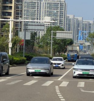 Un parc automobile qui s'électrifie vite en Chine (Hangzhou Bay) // Source : Raphaelle Baut pour Numerama