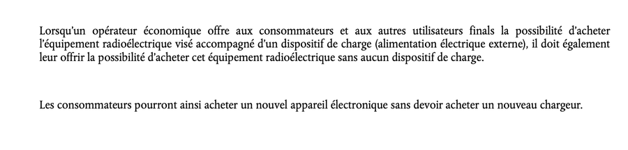 La législation européenne sur le chargeur universel comprend un volet sur la vente sans chargeur.