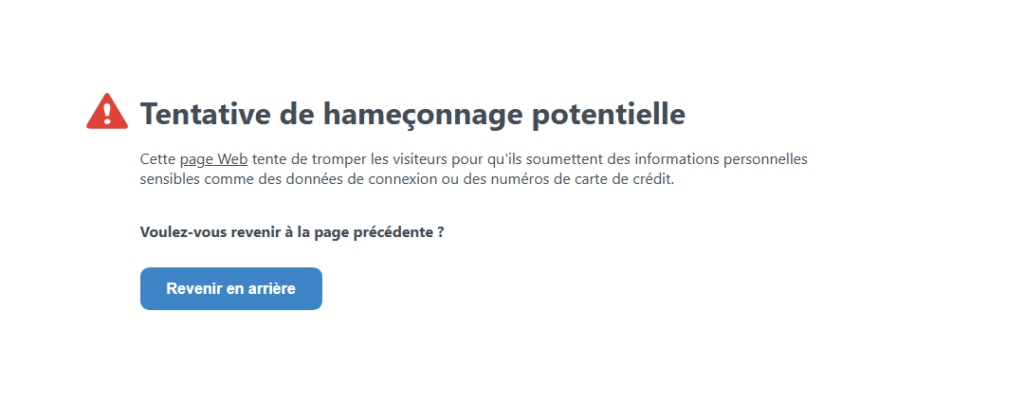 Alerte reçue par les équipes d'ESET en analysant le lien frauduleux // Source : ESET pour Numerama