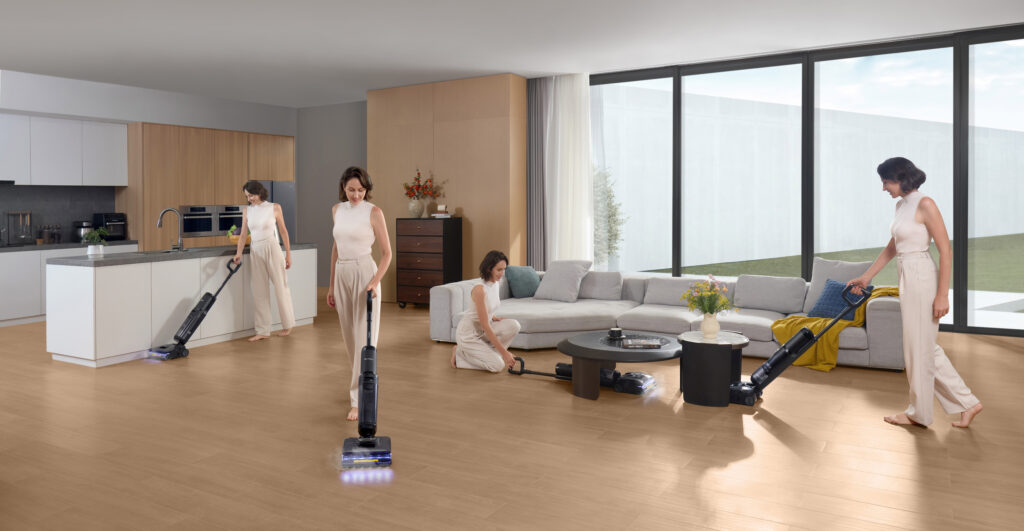 Le Floor One S7 Stretch Steam peut se glisser partout (ou presque) // Source : Tineco