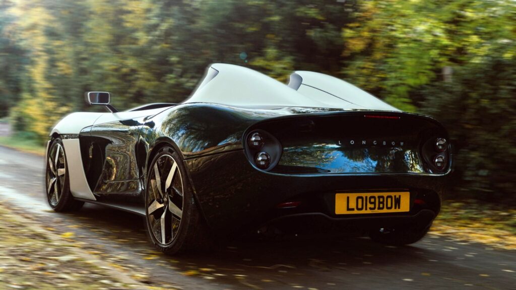 Le Longbow Speedster est une voiture électrique de sport sans toit ni pare-brise. // Source : Longbow Le Longbow Speedster est une voiture électrique de sport sans toit ni pare-brise. // Source : Longbow