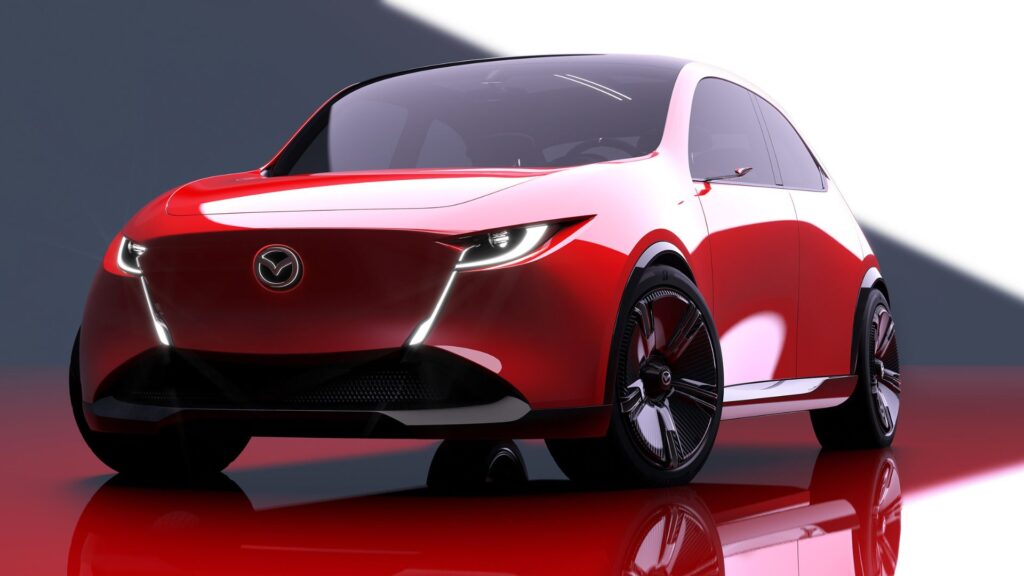 Mazda a présenté un concept de compacte électrique intelligente baptisé Vision-X Compact // Source : Mazda Mazda a présenté un concept de compacte électrique intelligente baptisé Vision-X Compact // Source : Mazda