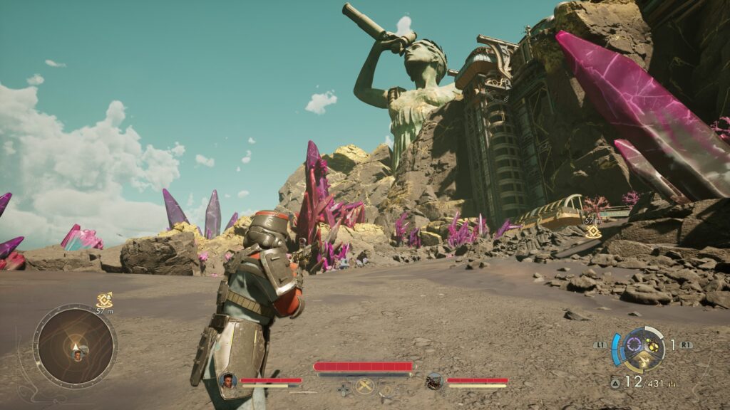 Outer Worlds 2 possède une vue à la troisième personne, malheureusement activable via les menus, et non d'un clic. // Source : Obsidian Entertainment Outer Worlds 2 possède une vue à la troisième personne, malheureusement activable via les menus, et non d'un clic. // Source : Obsidian Entertainment