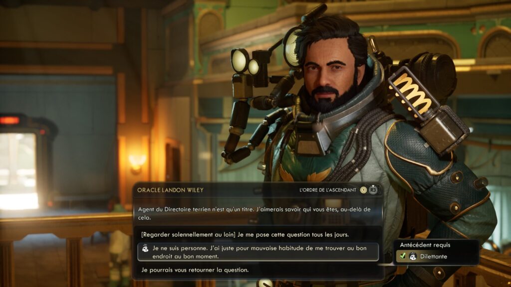Vous aurez parfois jusqu'à six possiblité de réponses dans les dialogues // Source : Obsidian Entertainment Vous aurez parfois jusqu'à six possiblité de réponses dans les dialogues // Source : Obsidian Entertainment