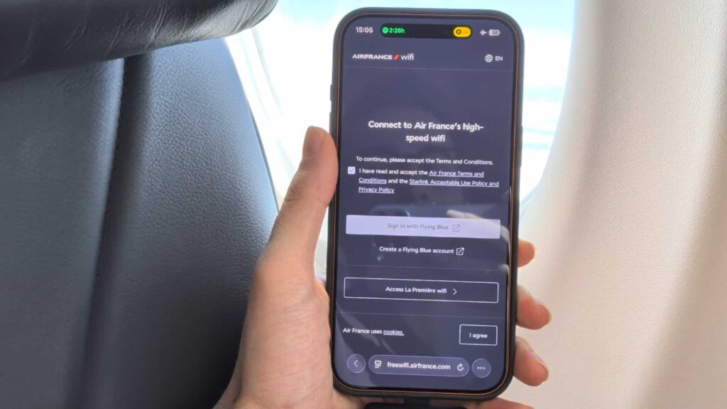 La page de connexion à AirFranceWIFI. // Source : Numerama La page de connexion à AirFranceWIFI. // Source : Numerama