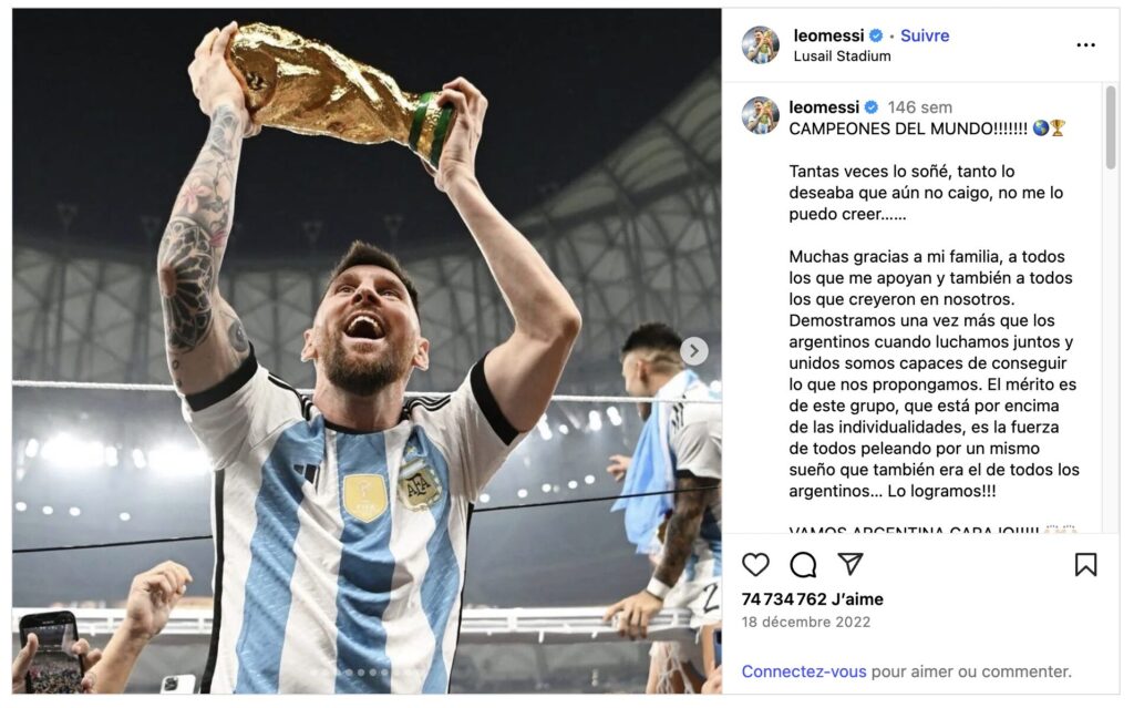 Leo Messi et le post le plus liké de l'histoire d'Instagram.