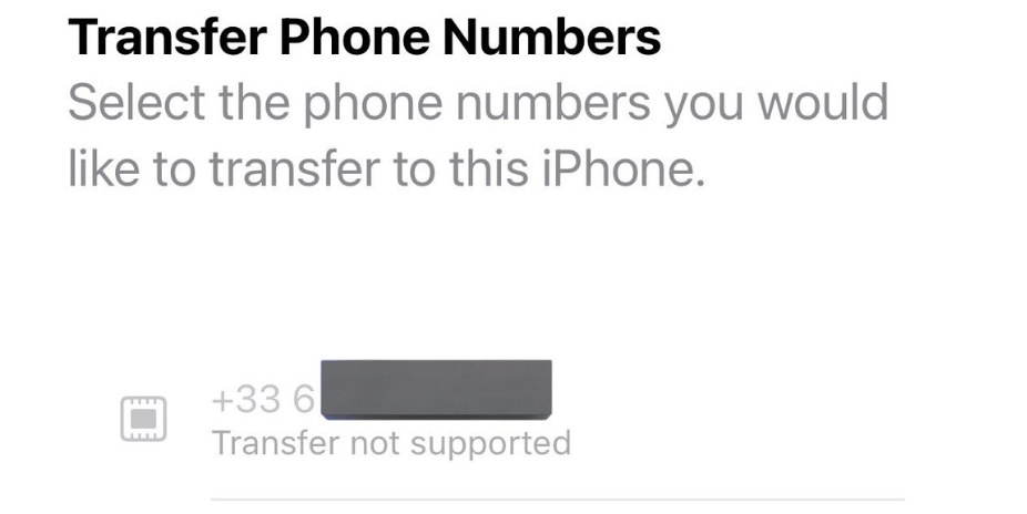 Pour une raison étrange, il m'a été impossible de transférer mon numéro une fois.