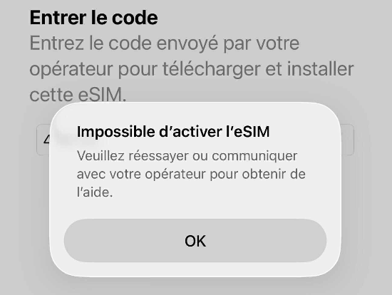 En cas de problème d'activation de l'eSIM chez Free, bon courage pour retrouver du réseau.