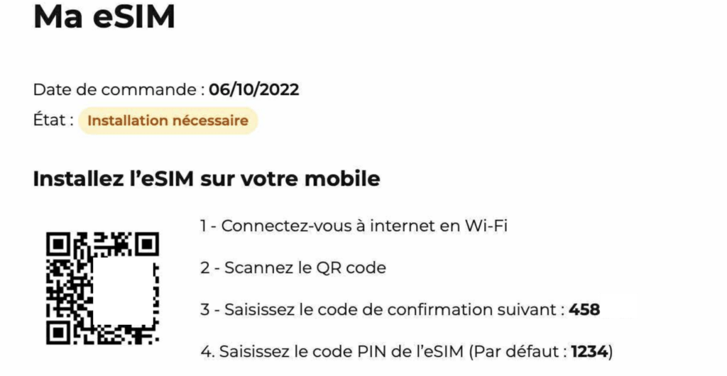L'eSIM est disponible sur le site de Free, mais le bug survient à chaque fois qu'on la scanne. L'eSIM est disponible sur le site de Free, mais le bug survient à chaque fois qu'on la scanne.
