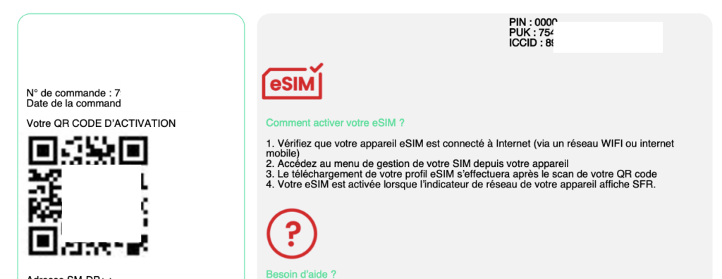 SFR envoie le QR code en PDF et permet de le réutiliser. Il vaut mieux faire ça qu'utiliser l'outil d'Apple, sans QR code. SFR envoie le QR code en PDF et permet de le réutiliser. Il vaut mieux faire ça qu'utiliser l'outil d'Apple, sans QR code.