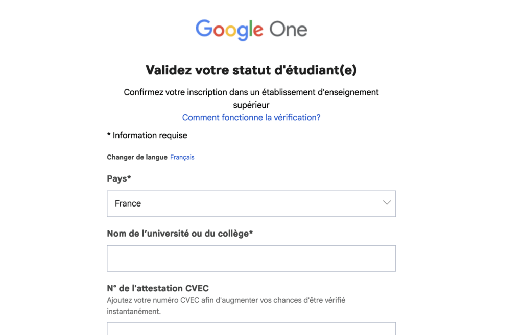 La vérification de l'éligibilité étudiante à Google AI Pro gratuit.