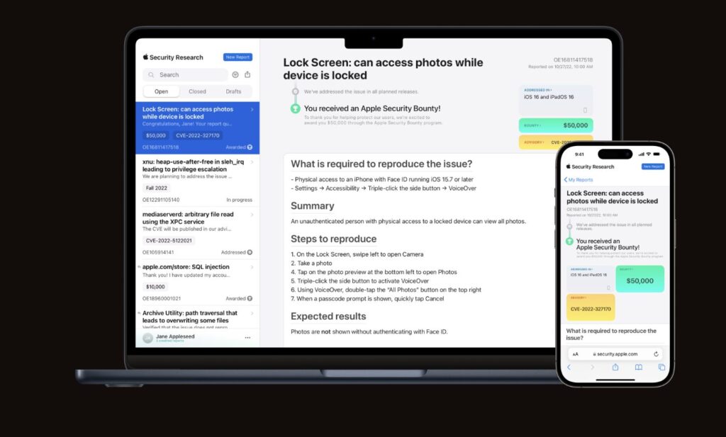 Le programme Bug Bounty d'Apple. Le programme Bug Bounty d'Apple.