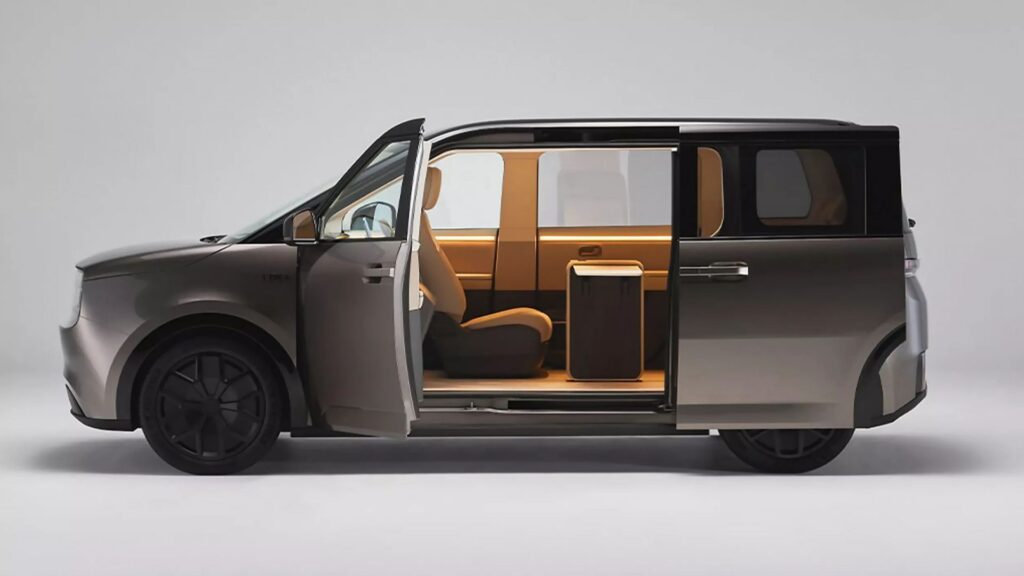 Le concept-car qui préfigure la future voiture électrique de Sharp // Source : Sharp Le concept-car qui préfigure la future voiture électrique de Sharp // Source : Sharp