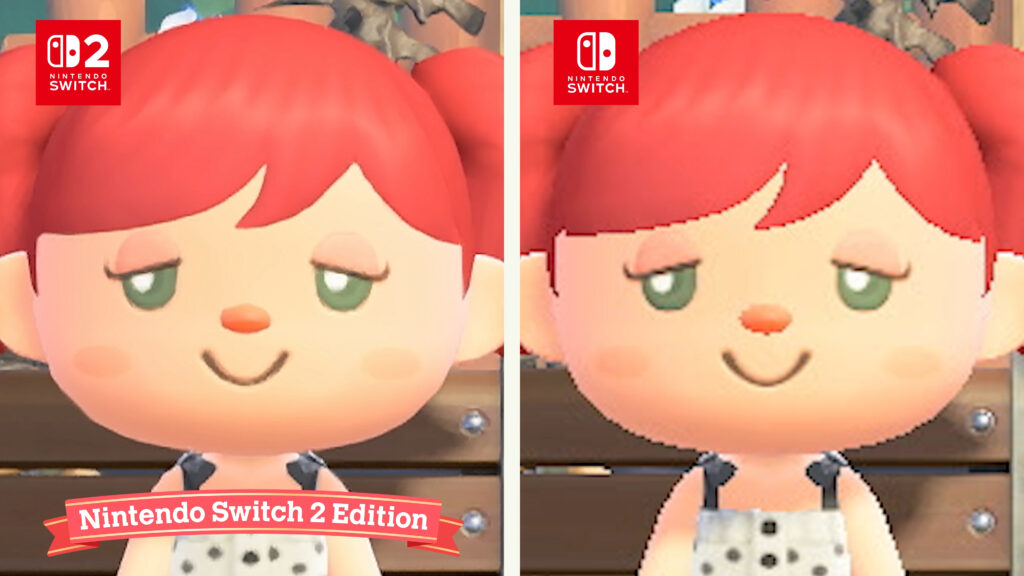 Les graphismes Switch 2 et Switch 1 d'Animal Crossing. Les graphismes Switch 2 et Switch 1 d'Animal Crossing.