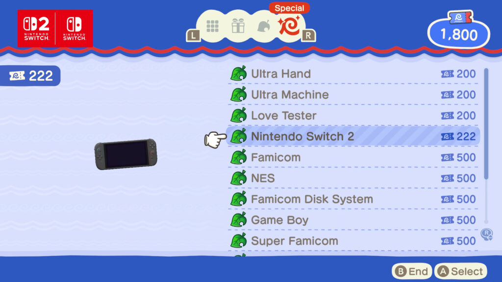 Les consoles disponibles sur Animal Crossing 3.0. Les consoles disponibles sur Animal Crossing 3.0.