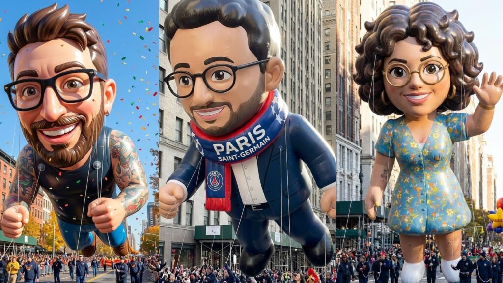 Maxime, Nicolas et moi même en ballons géants. // Source : Numerama via Gemini