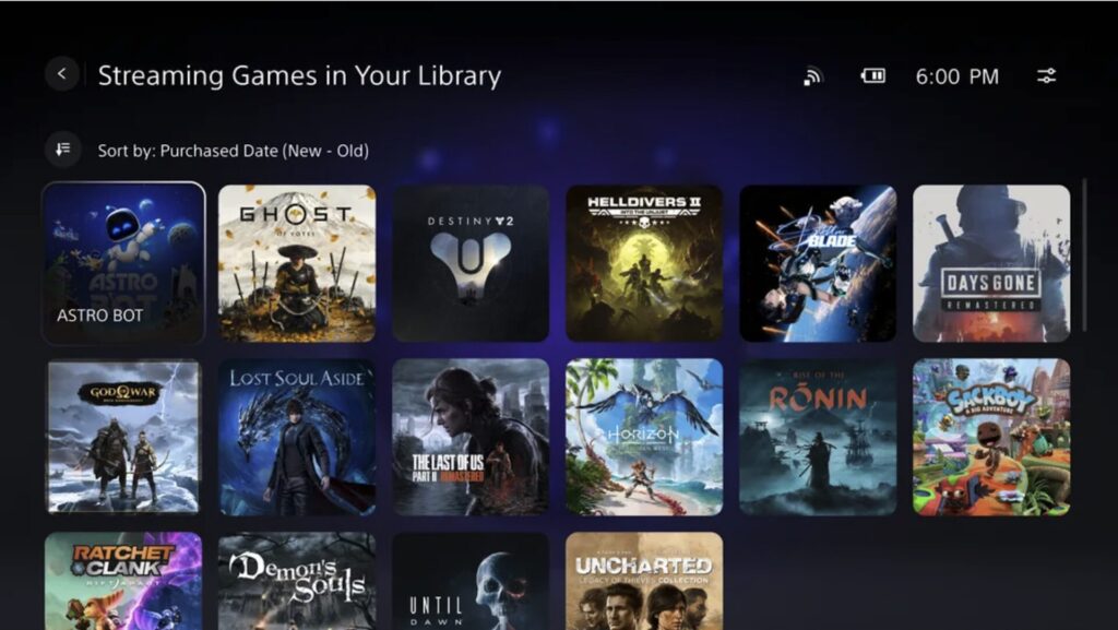 La nouvelle interface du PlayStation Portal // Source : Sony