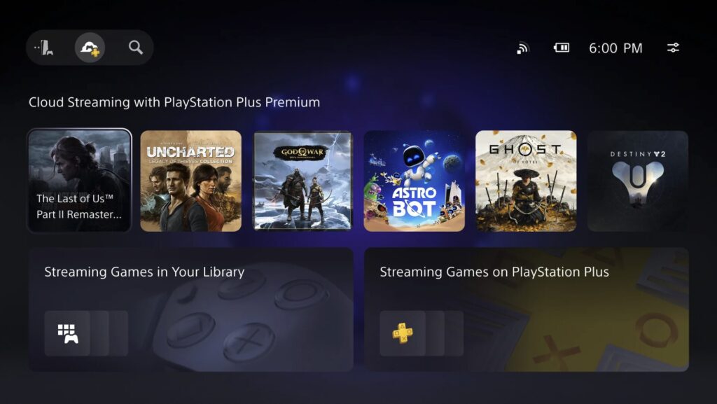 La nouvelle interface du PlayStation Portal // Source : Sony