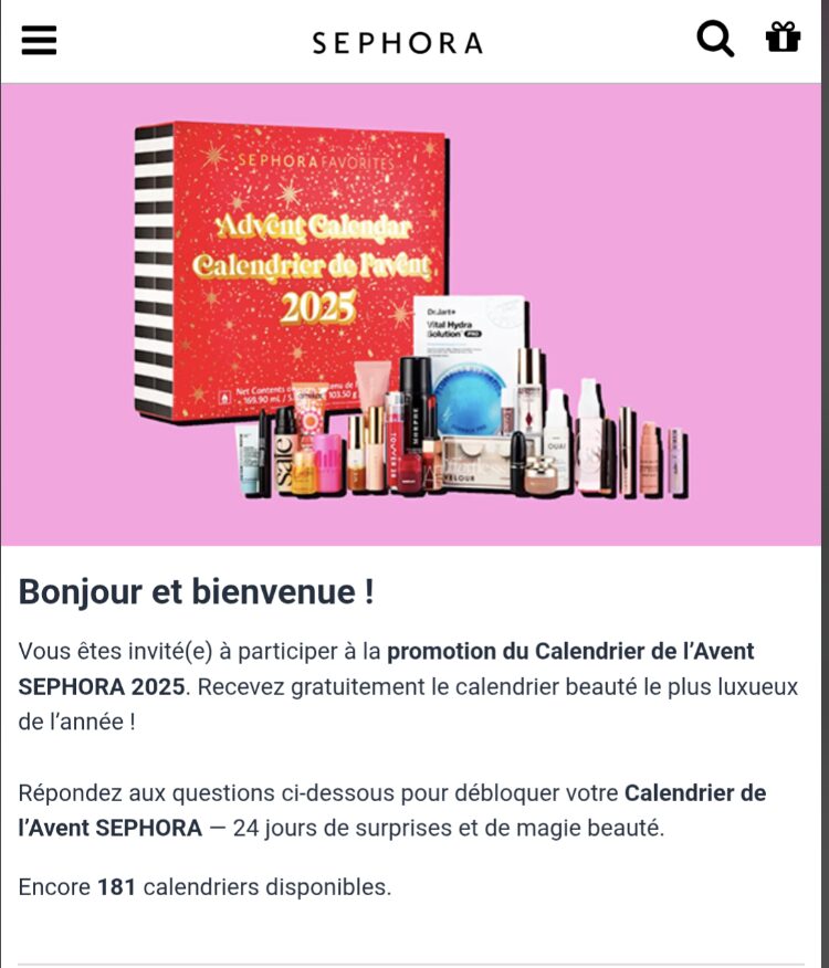 Mail issu de la campagne d'hameçonnage Sephora // Source : Capture d'écran Numerama