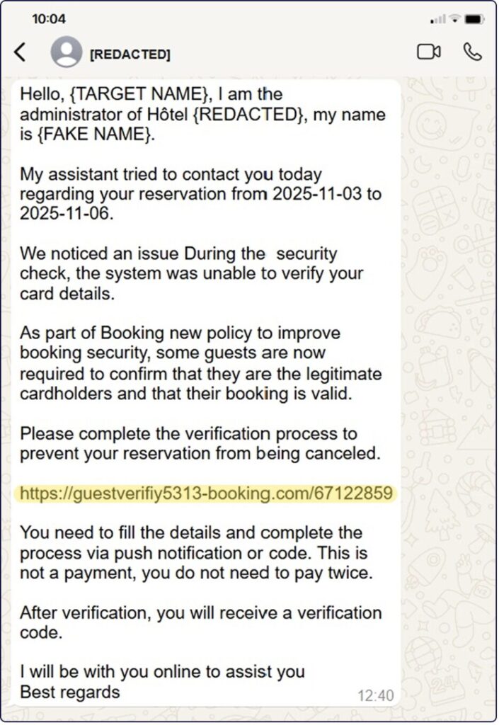 Message type de cette campagne de phishing // Source : Sekoia.io