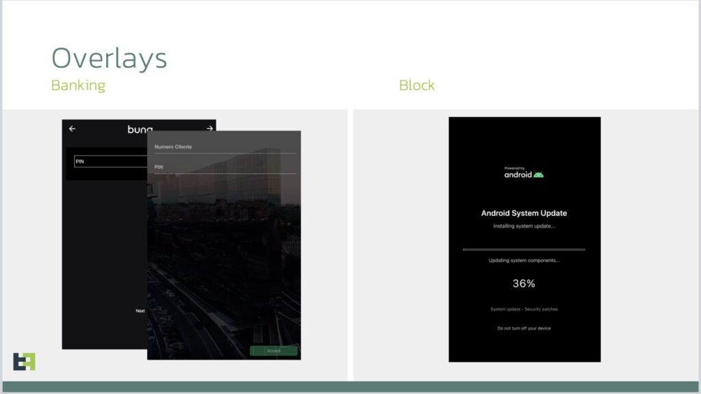 Exemples de calques identifiés par les chercheurs // Source : Threat Fabric Exemples de calques identifiés par les chercheurs // Source : Threat Fabric