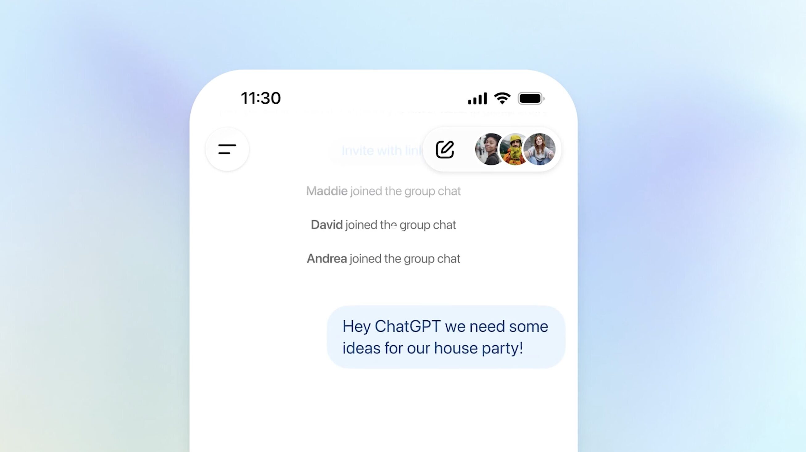 La fonctionnalité sera bientôt disponible via une petite icône en haut à droite. // Source : OpenAI La fonctionnalité sera bientôt disponible via une petite icône en haut à droite. // Source : OpenAI