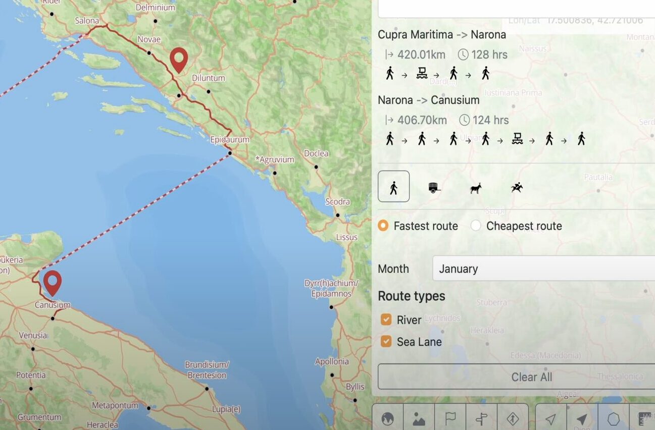 Cette interface permet de mesurer des trajets en fonction du moyen de transport.  // Source : Itiner-e.