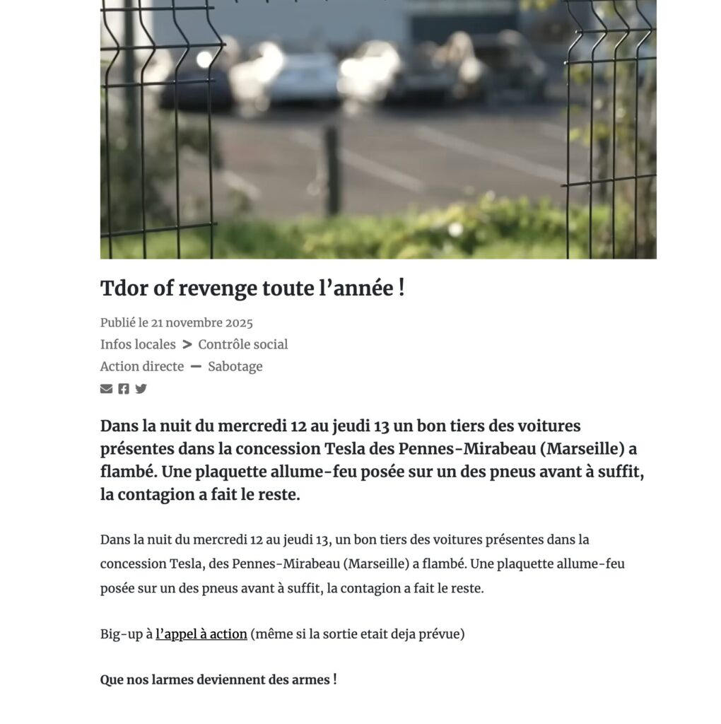 La revendication sur le site