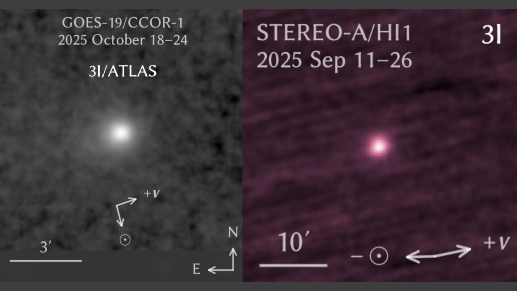 Observations de la comète mobilisées dans cette étude. // Source : Qicheng Zhang, Karl Battams (montage Numerama)