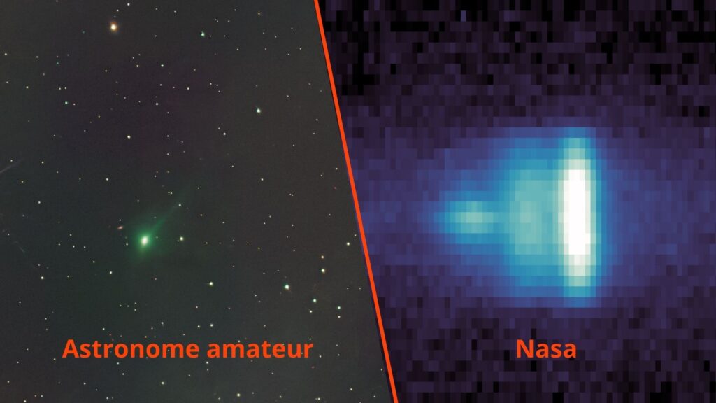La différence est flagrante. // Source : Flickr/CC/PJ Singh ; NASA/Goddard/LASP/CU Boulder ; annotations Numerama