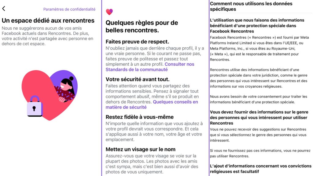 Seules les informations et photos que vous renseignez sont visibles. ​ // Source : Numerama / Meta