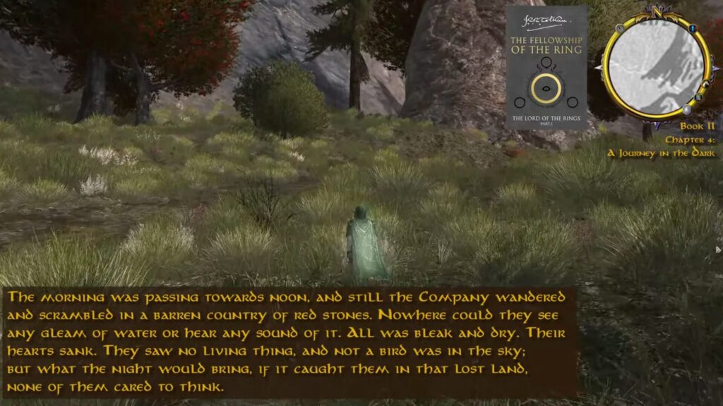 Des passages des livres, lus par Andy Serkis,viennent ponctuer le périple. // Source : Capture YouTube - EVG Des passages des livres, lus par Andy Serkis,viennent ponctuer le périple. // Source : Capture YouTube - EVG