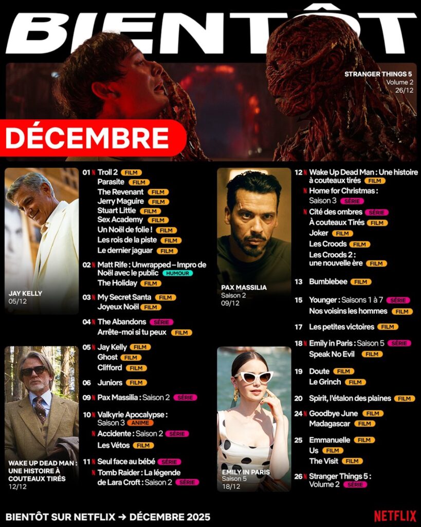 Netflix en décembre 2025 // Source : Netflix